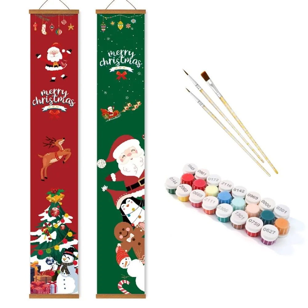 Figured'Art Schilderen op Nummer Kerstsfeer deurbanner 2x 20x120 cm