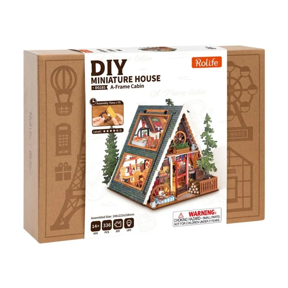 Figured'Art A-frame hut 3D puzzel met led 336 stukjes