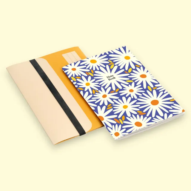 Studio Wald Daisy notitieboek A5 met map 48 paginas