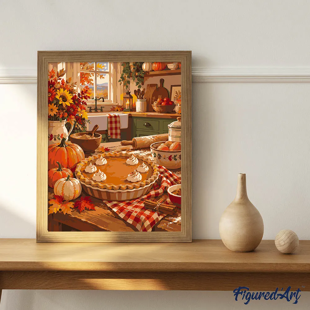 Figured'Art Herfsttaart schilderen op nummer 40x50 cm herfst