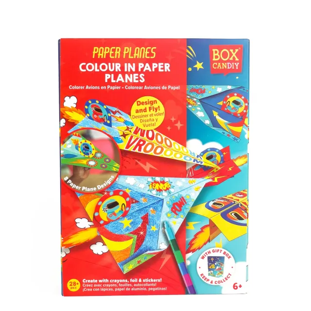 Box Candiy Paper Planes Colour-in vouwset 20 stuks krijt