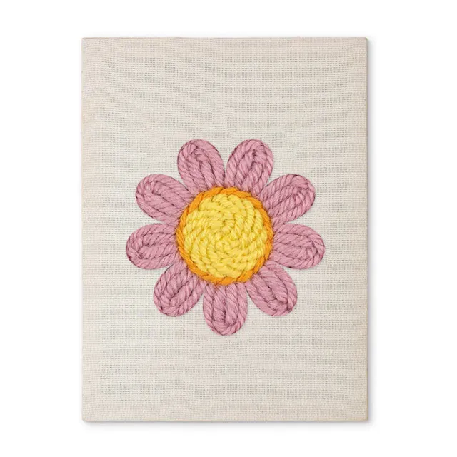 Figured'Art Roze Madeliefje punch needle pakket 20x30cm bloemen