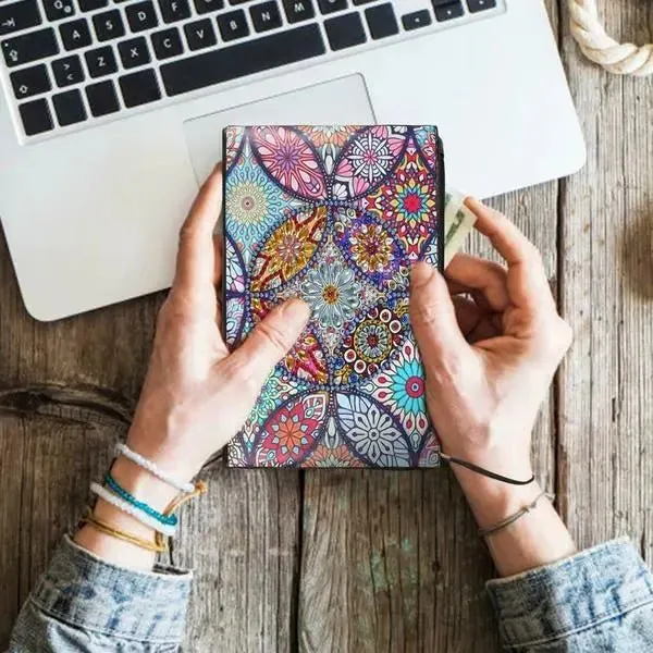 Figured'Art Bloemen diamond painting polstas 20x15cm PU-leer