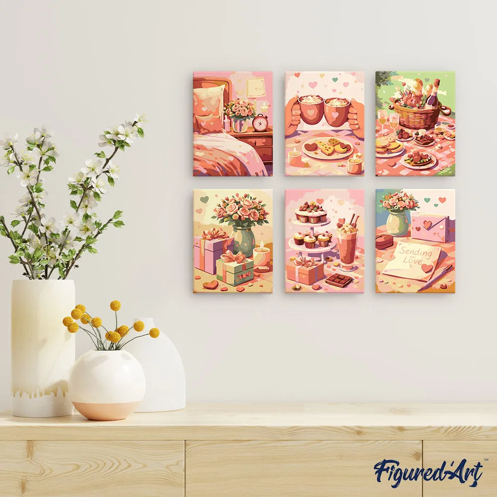 Figured'Art Liefdescadeaus Mini Schilderen op Nummer 6 Stuks 15x20 cm