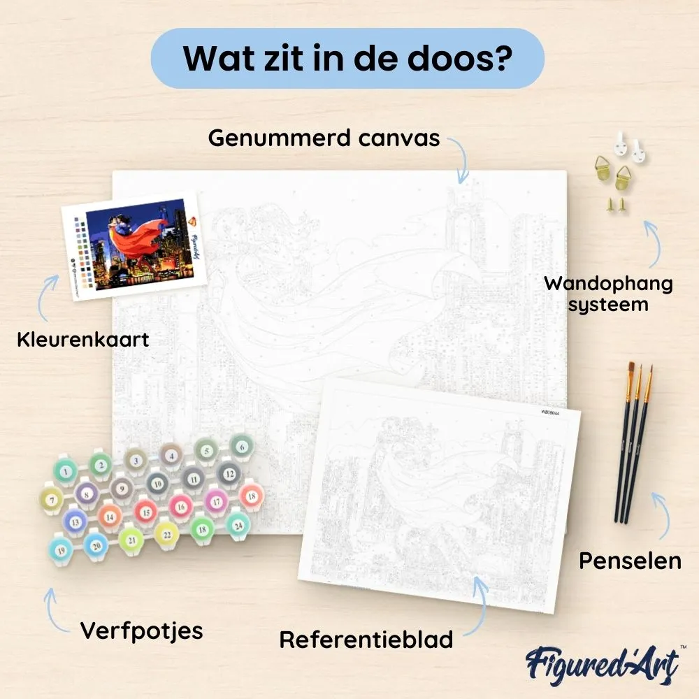 Figured'Art Superman en Lois in de lucht schilderen op nummer 40x50