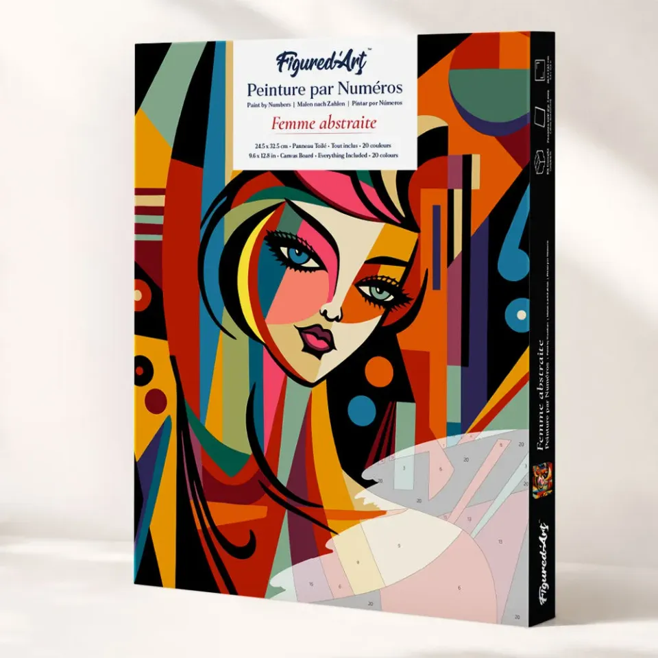Figured'Art Abstracte Vrouw schilderen op nummers cadeauset 24,5x32,5cm