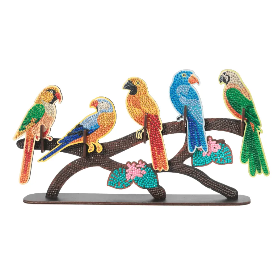 Craft Buddy Crystal Art Exotic Birds houten decoratie 35cm