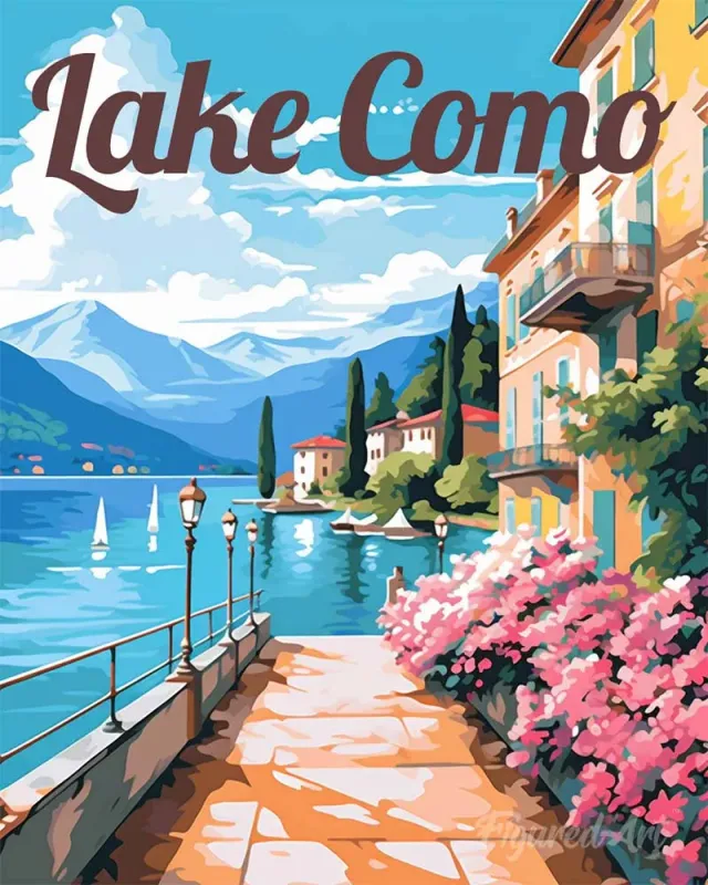 Figured'Art Promenade Comomeer schilderen op nummer 40x50cm poster