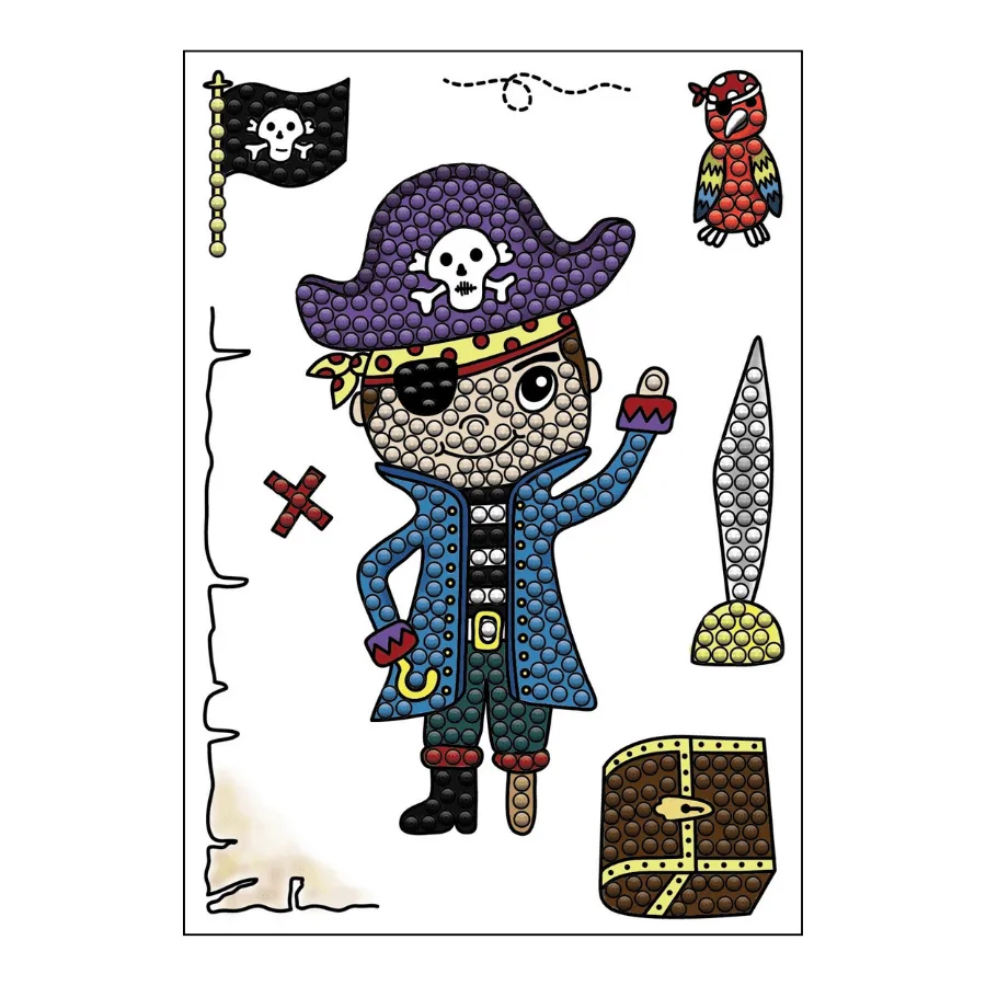 Craft Buddy Pirate Adventure Crystal Art stempelset A6 piraat 8 stuks