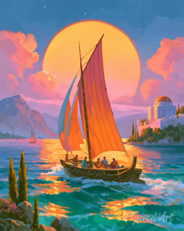 Figured'Art Horizon van de Odyssee schilderen op nummer 40x50cm fantasie zee