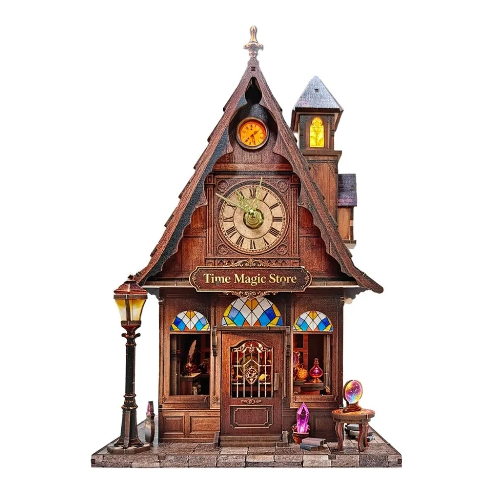 Figured'Art Tijd Magie Winkel miniatuurhuisje 3D puzzel met led