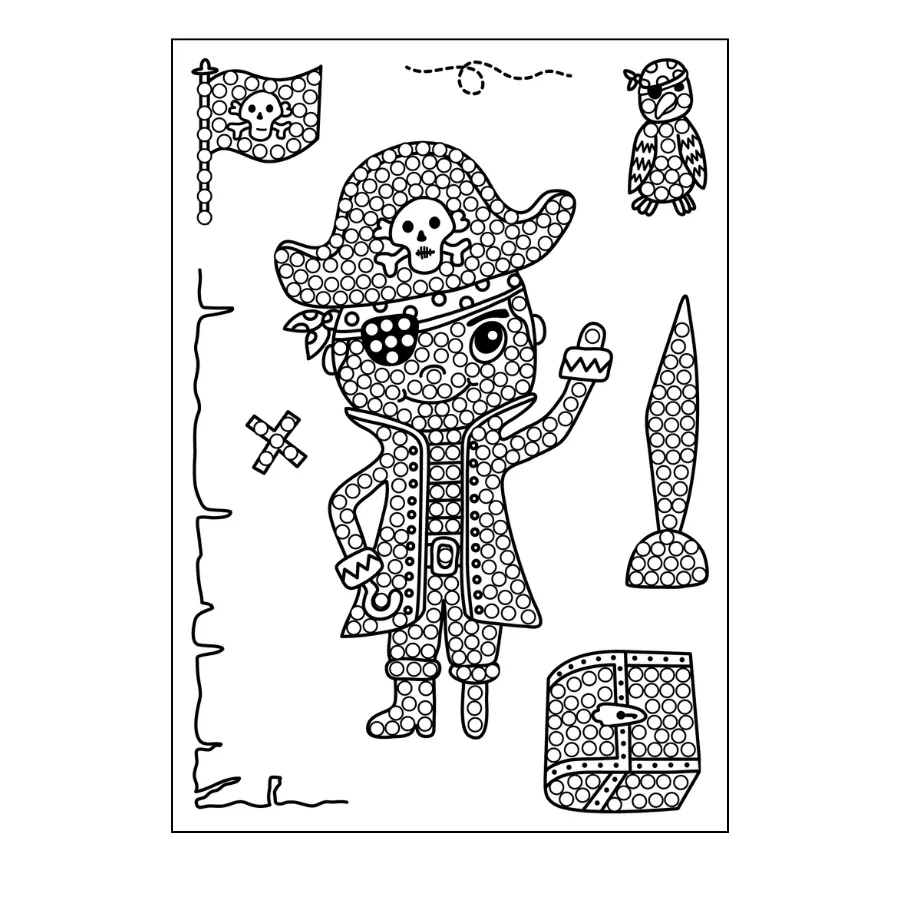 Craft Buddy Pirate Adventure Crystal Art stempelset A6 piraat 8 stuks