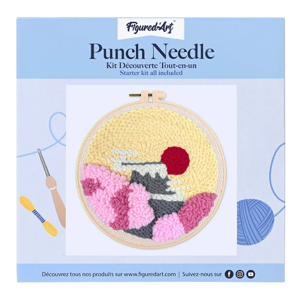 Figured'Art Punch Needle pakket Opkomende zon 20x20 wol
