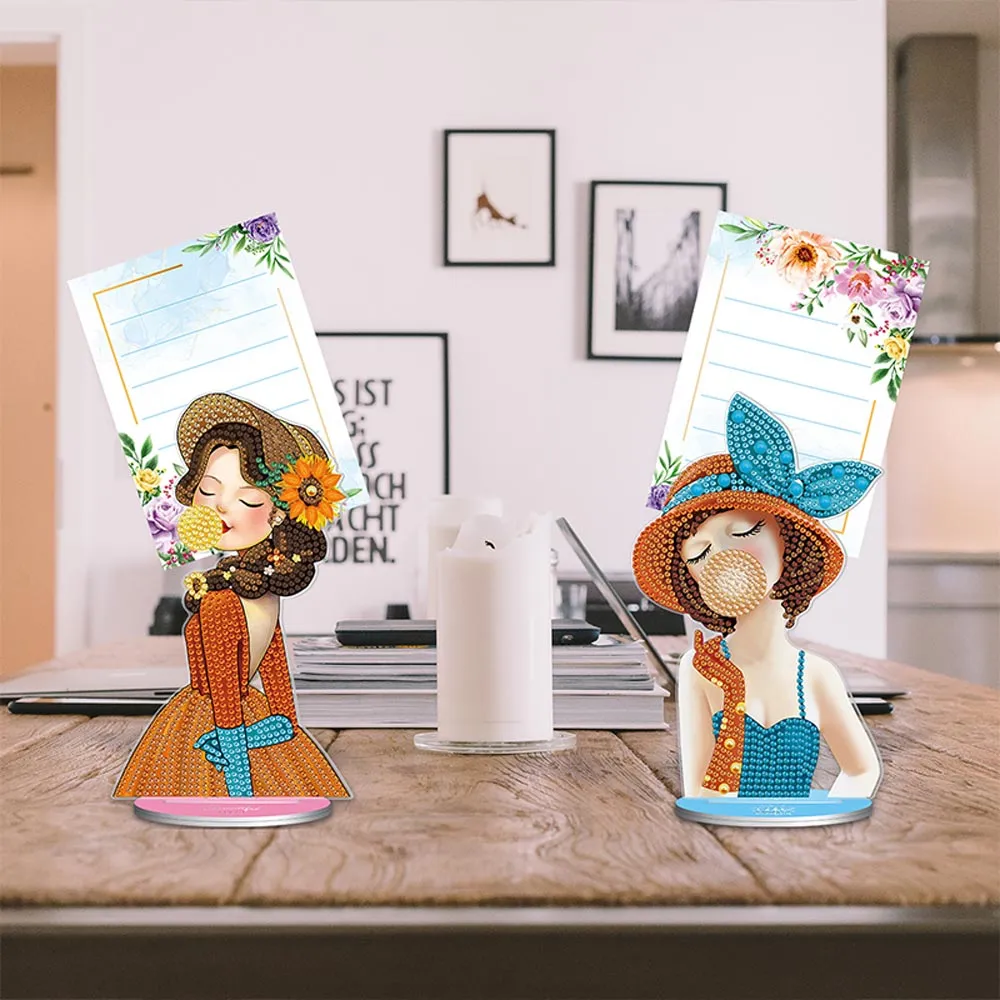 Figured'Art Vrouwen notitiehouder diamond painting set 2 stuks