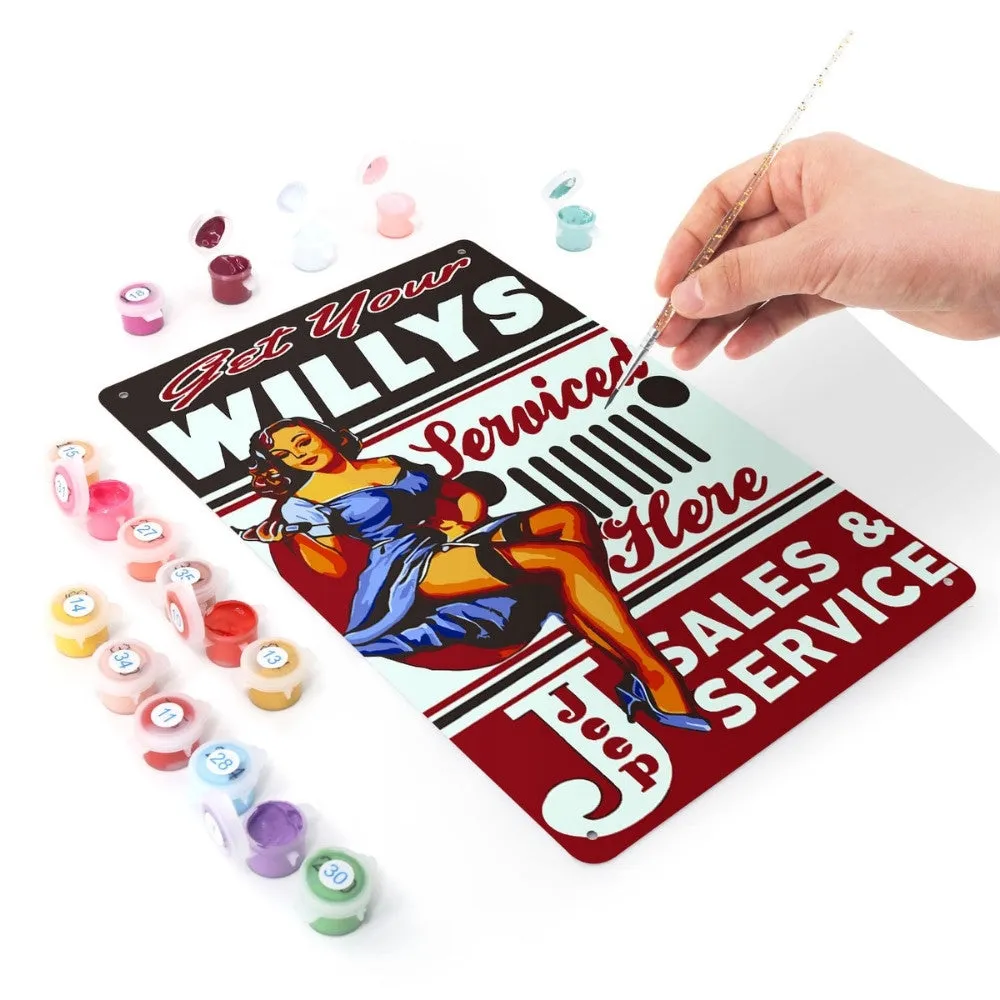 Figured'Art Laat je Willys hier onderhouden metalen poster 30x20 cm