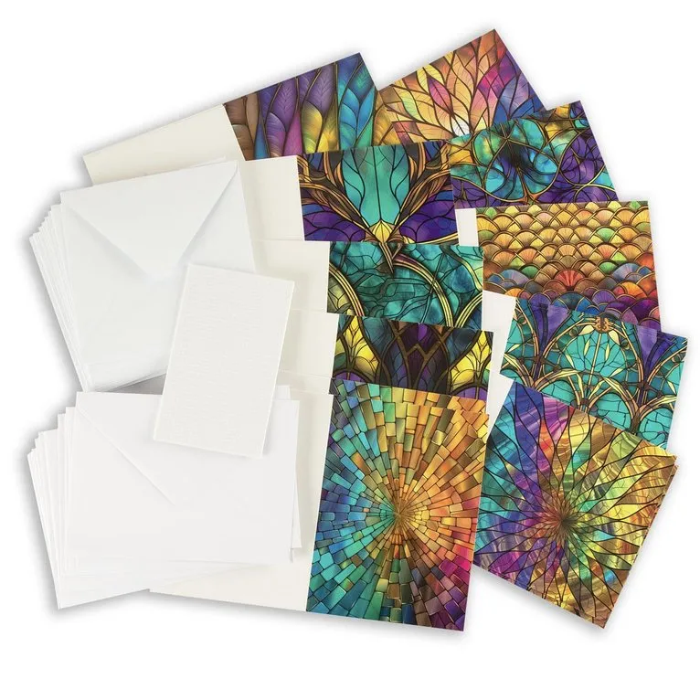 Craft Buddy Stained Glass kaartenpakket 30 kaarten