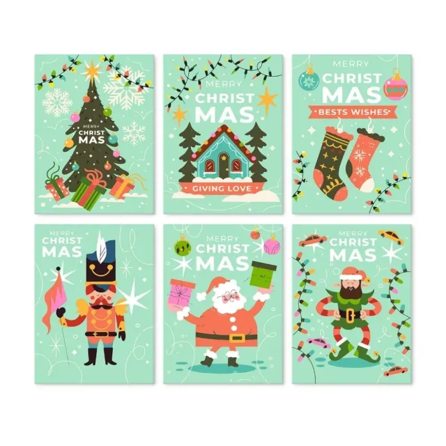 Figured'Art Mini Serie Kerstmis in mint schilderen op nummer 6 stuks