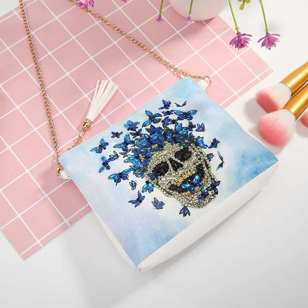 Figured'Art Schedel tas diamond painting 18x15cm PU-leer