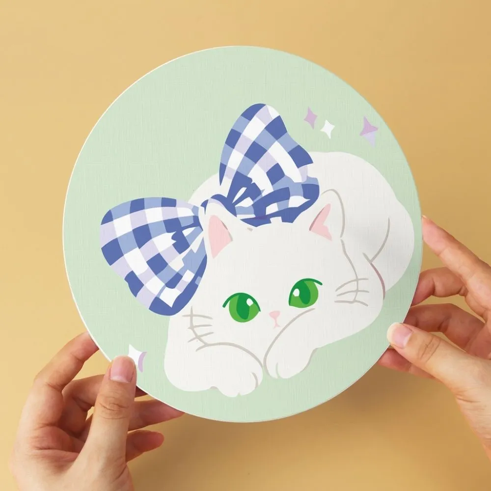 Figured'Art Mini Linten en katten schilderen op nummer Ø20cm 6 stuks