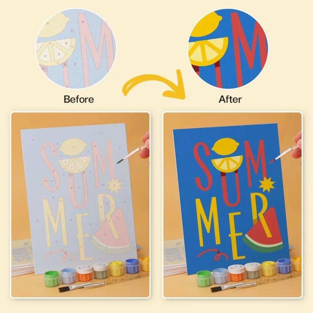 Figured'Art Zomerse Vibes 2 mini schilderen op nummer 15x20 cm 6 stuks