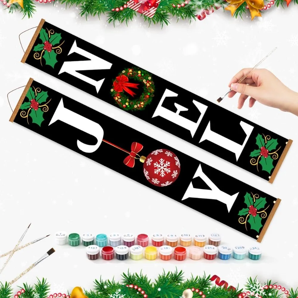 Figured'Art Kerstvreugde schilderen op nummer deurbanners 2x20x120 cm