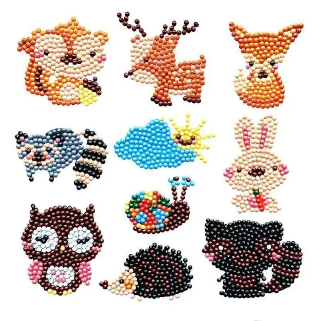Figured'Art Bosdieren diamond painting stickers 10 stuks