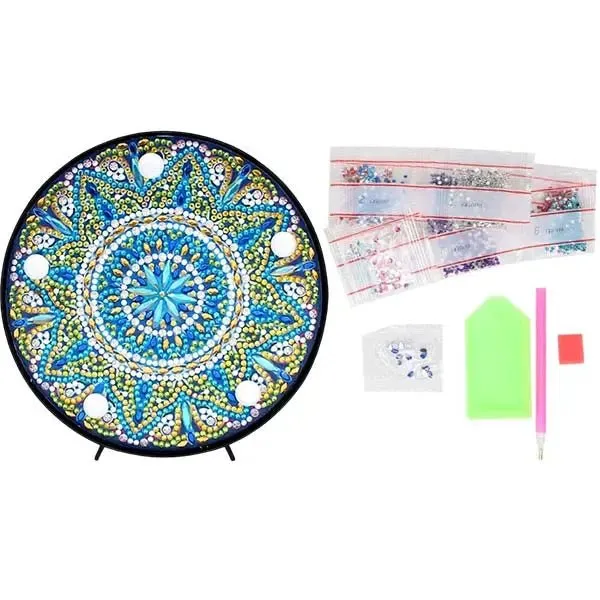 Figured'Art Kristal Mandala diamond painting LED lamp 15 cm