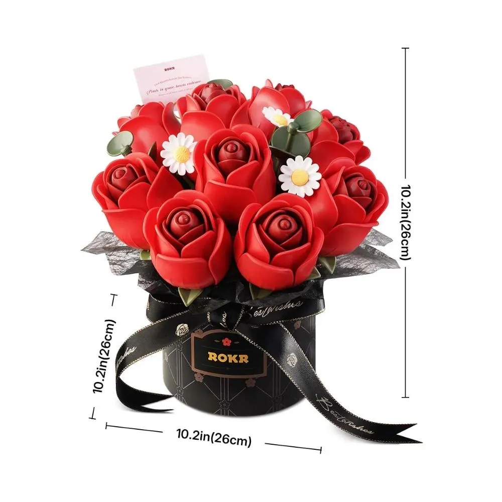 Figured'Art Boeket rode rozen 3D puzzel hout 315 stukjes