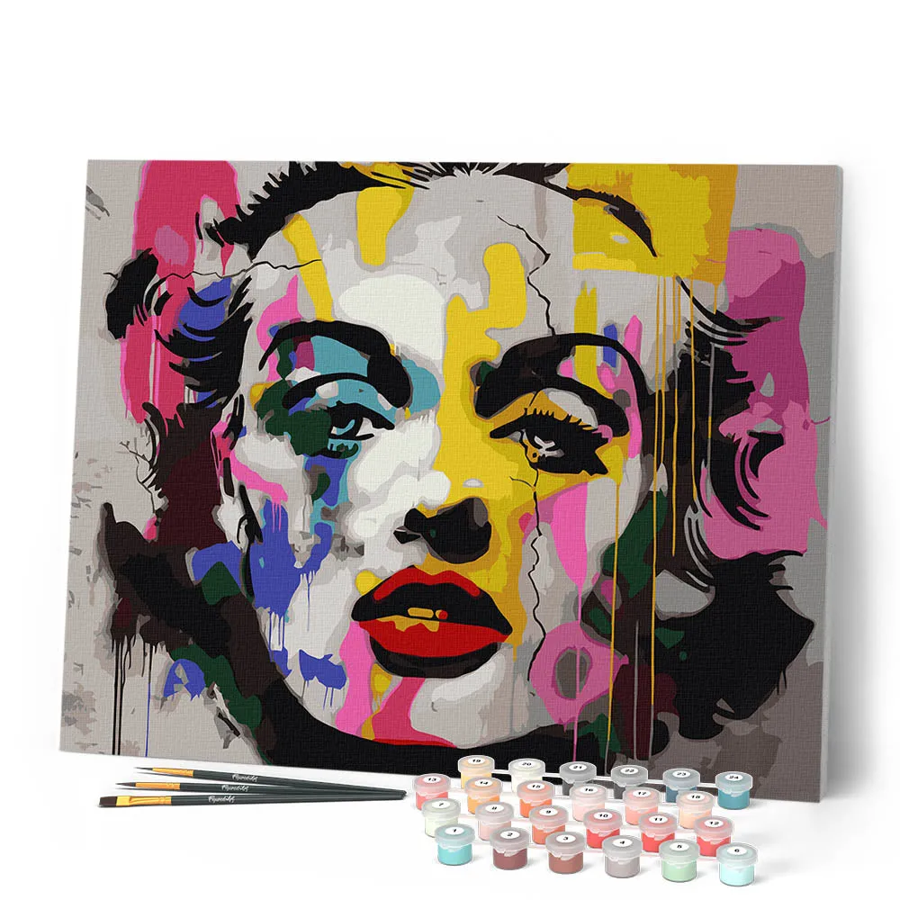 Figured'Art Popart-graffiti portret Schilderen op Nummer 40x50 cm