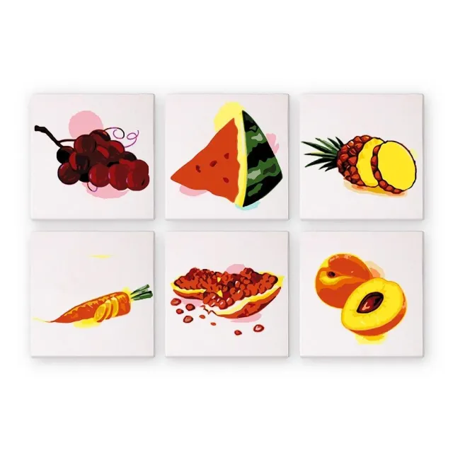 Figured'Art Fruit en Groenten schilderen op nummer 6 stuks mini