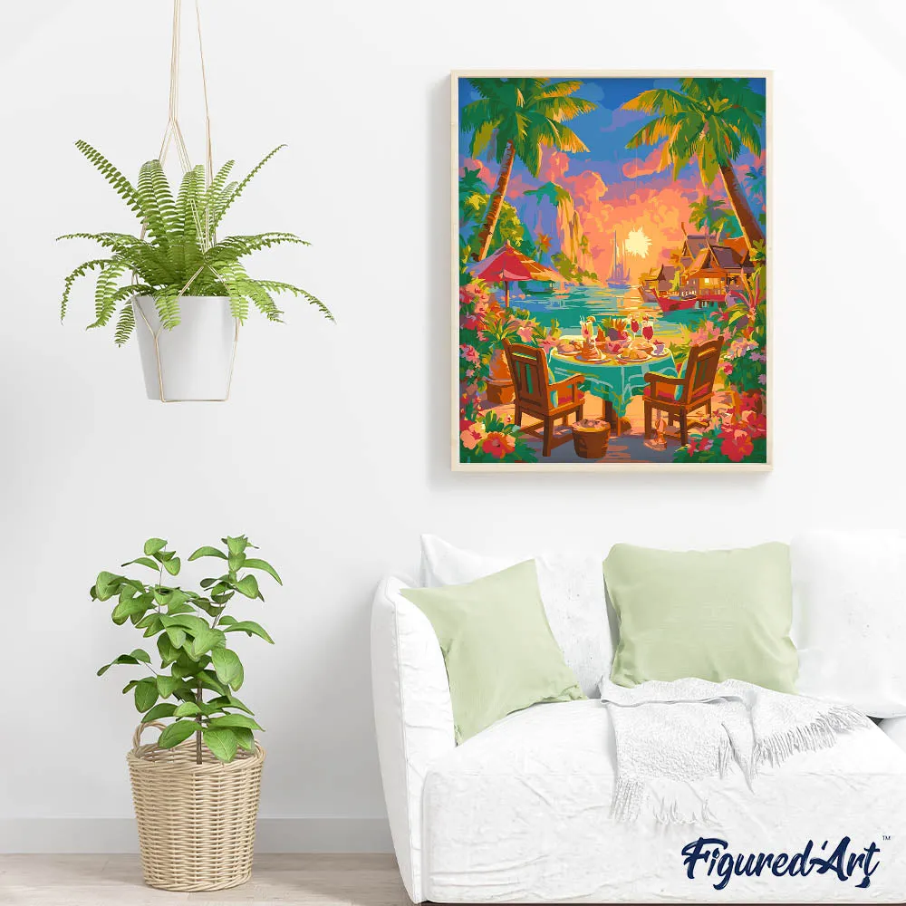 Figured'Art Zomeroase in Phuket Schilderen op Nummer 40x50 cm Zee