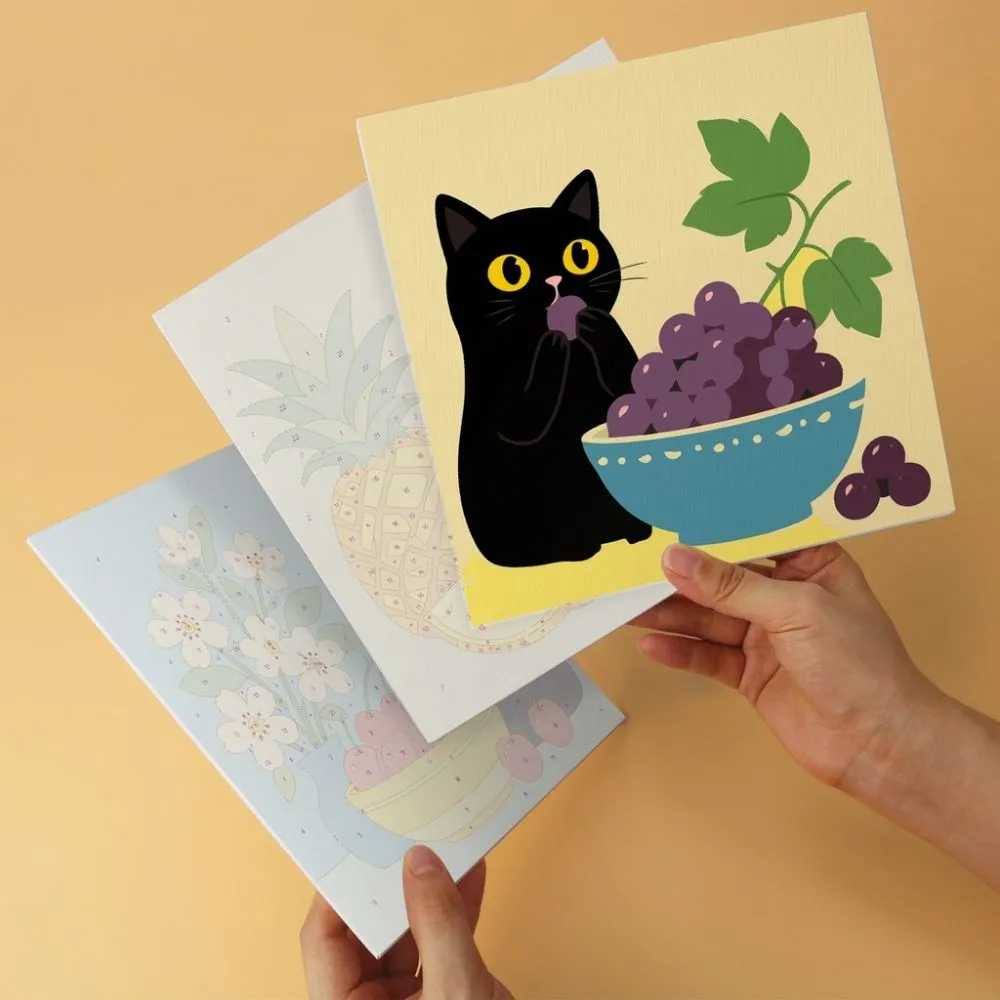 Figured'Art Mini Schilderen op Nummer Kat Fruit 20x20cm 6 stuks