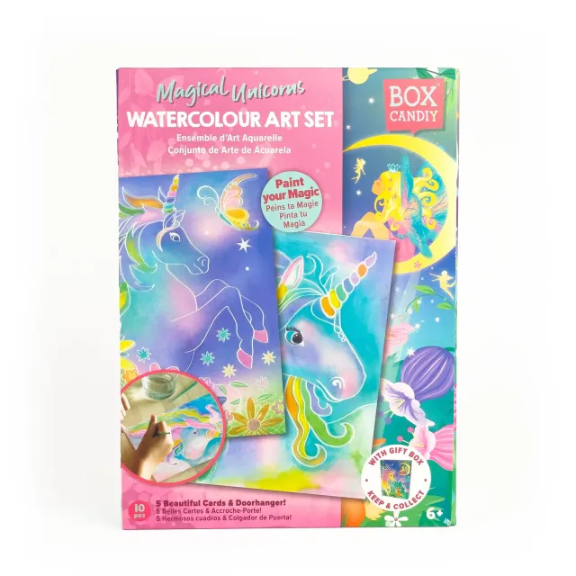 Box Candiy Magical Unicorns Watercolour aquarel verfset