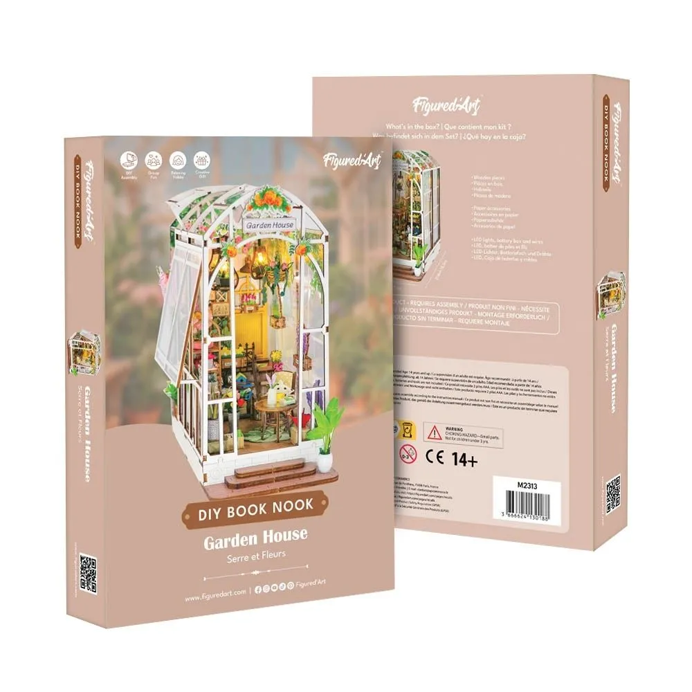 Figured'Art Kasje en Bloemen book nook 15,5x16x18 cm