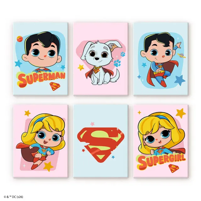 Figured'Art Superman en Supergirl schilderen op nummer 15x20 cm 6 stuks