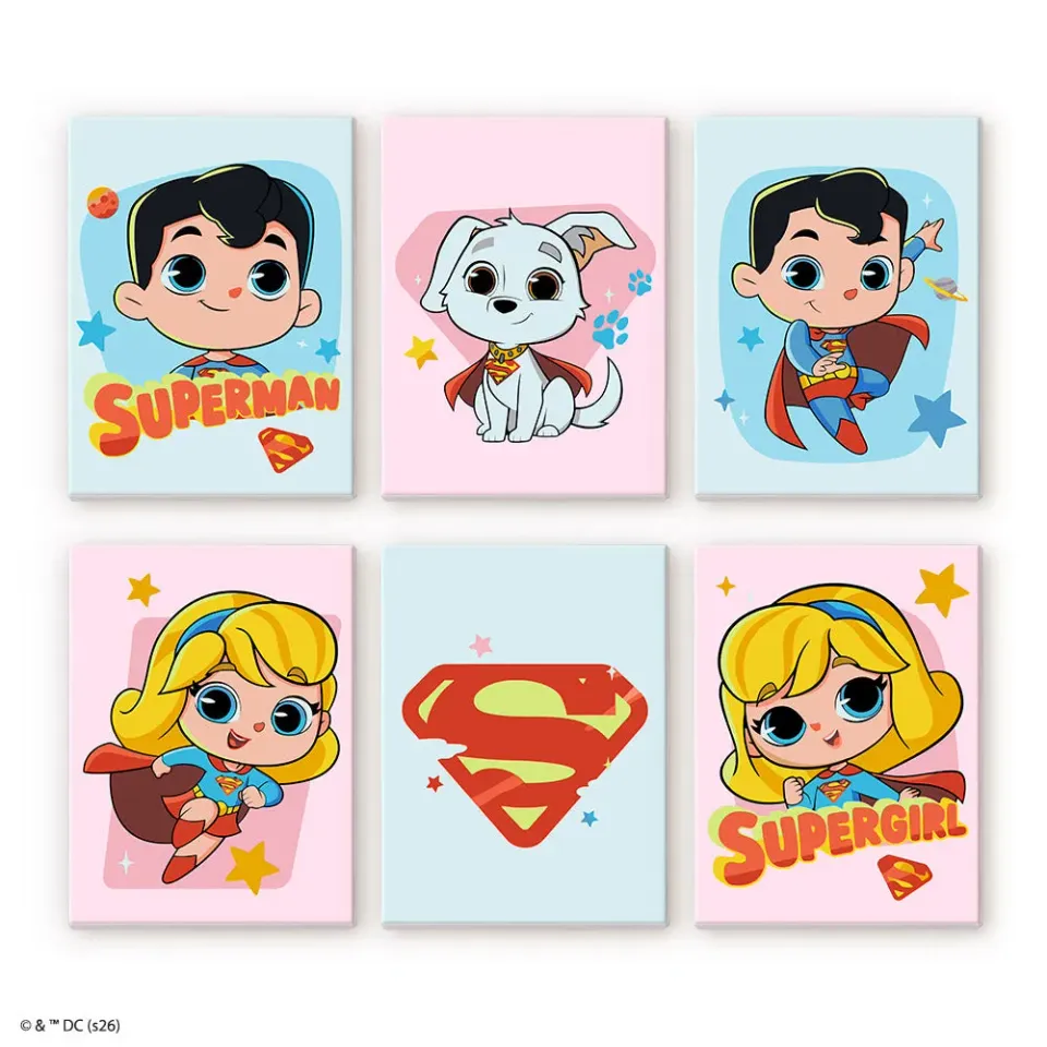 Figured'Art Superman en Supergirl schilderen op nummer 15x20 cm 6 stuks
