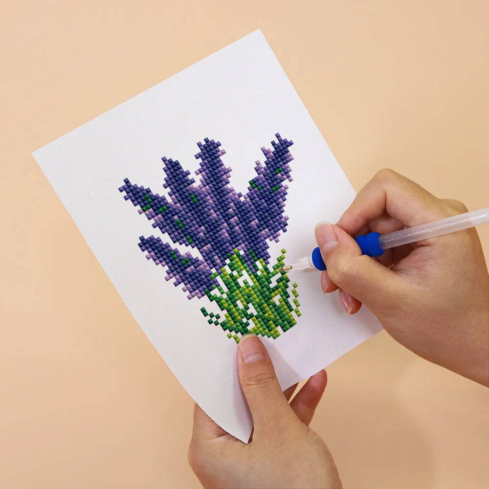 Figured'Art Mini Bloemen Potplanten diamond painting 15x20cm 6 stuks