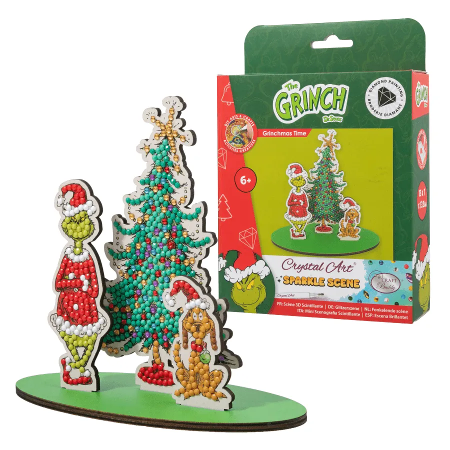 Craft Buddy Crystal Art Grinchmas Time 3D-scène 15x7x13,5 cm