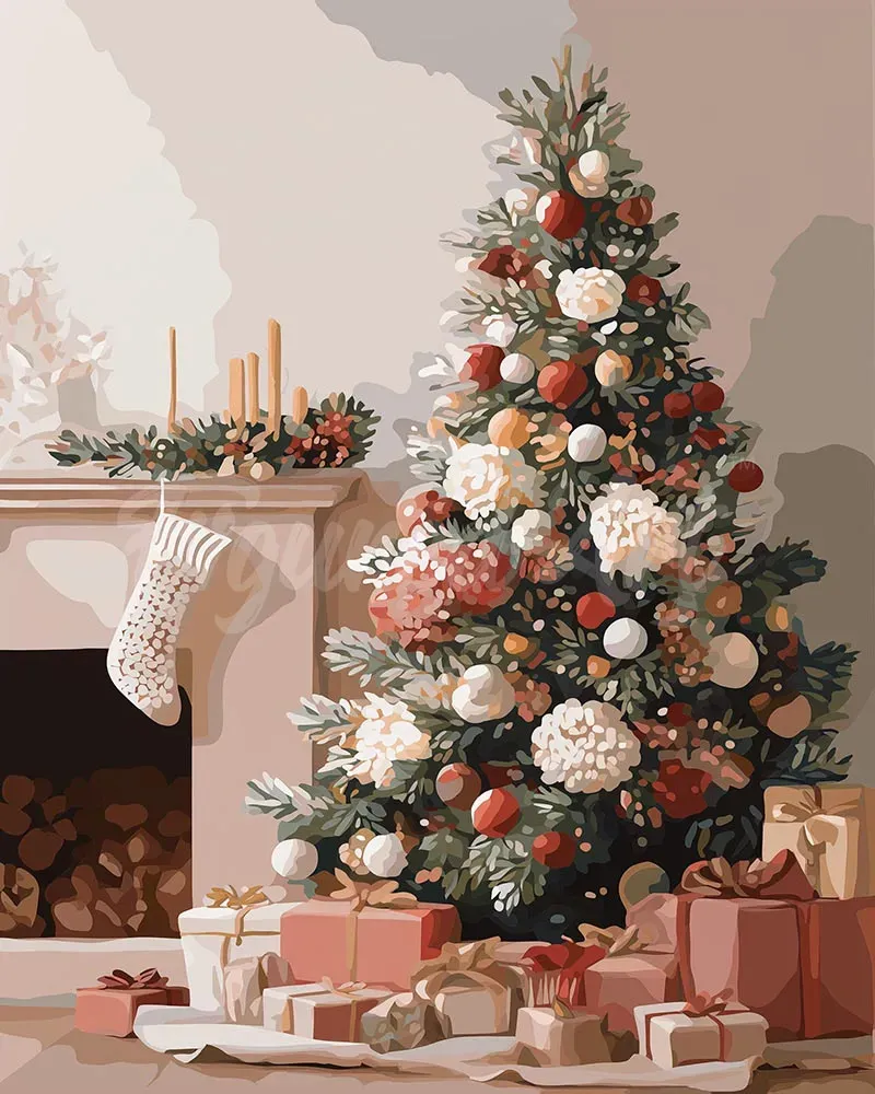 Figured'Art Elegante Feestdecoraties diamond painting full drill kerst