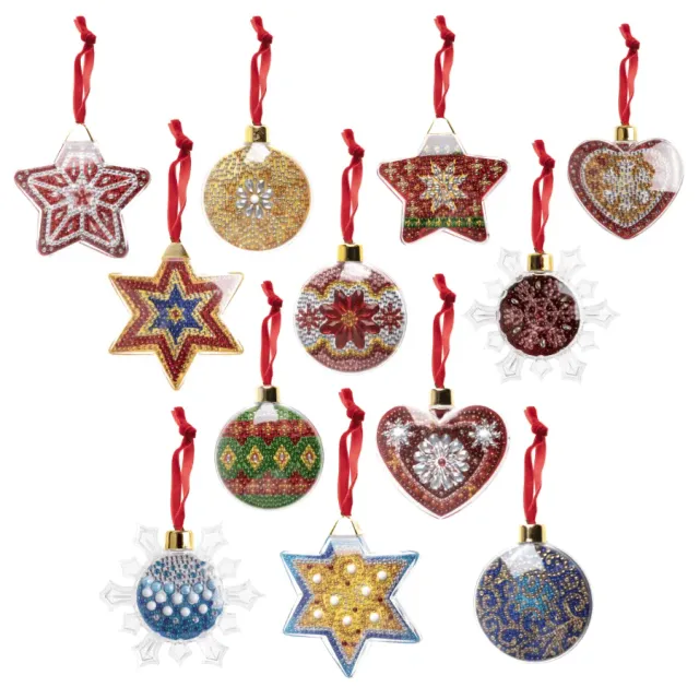 Craft Buddy Crystal Art Christmas Fillable Bauble knutselset 12 stuks
