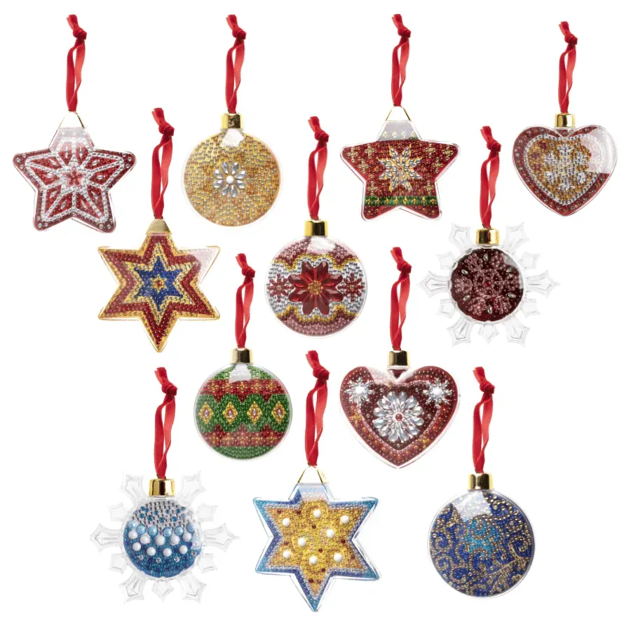 Craft Buddy Crystal Art Christmas Fillable Bauble knutselset 12 stuks
