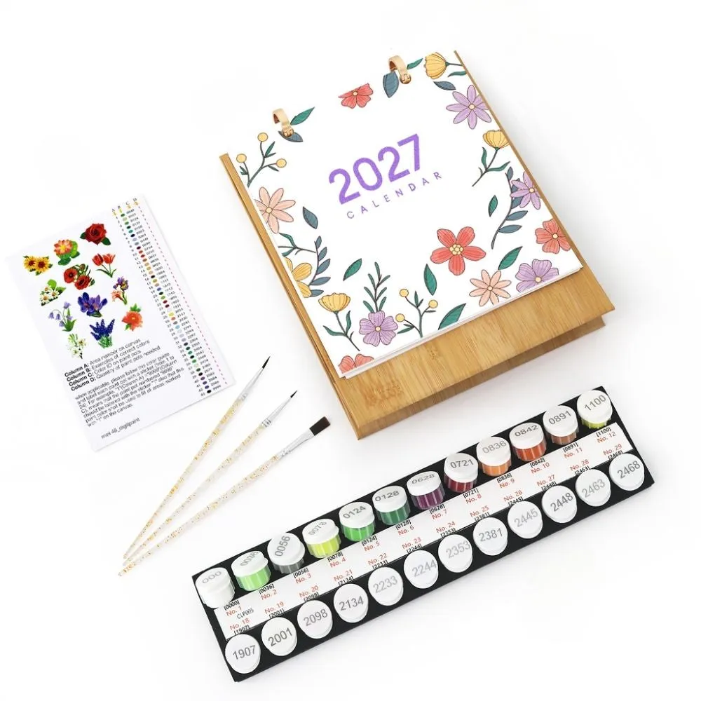 Figured'Art Seizoensbloemen kalender 2027 schilderen op nummer