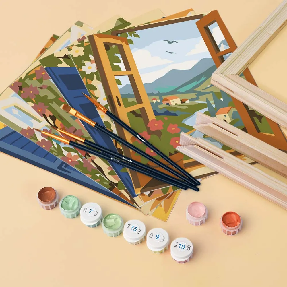 Figured'Art Ramen oceaan mini schilderen op nummer 6x15x20