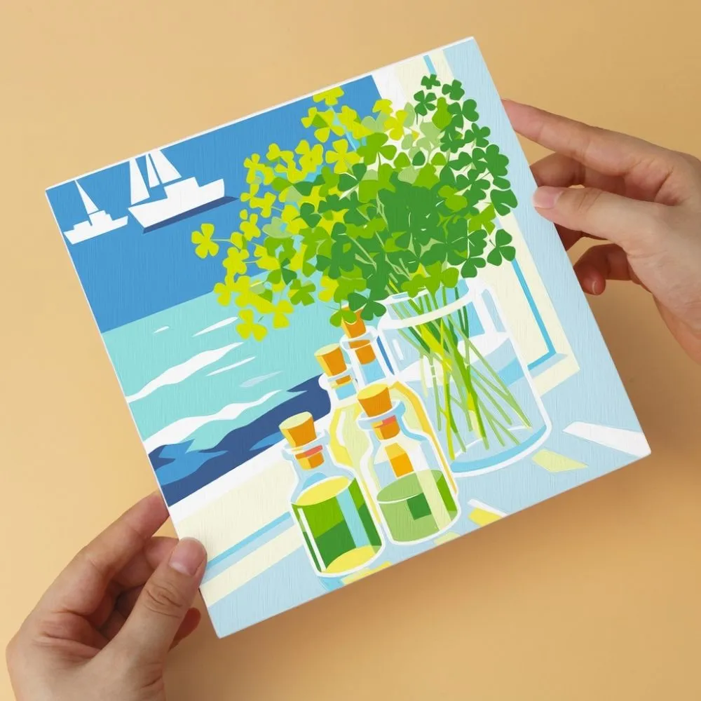 Figured'Art Uitzicht vanuit het raam mini canvas 6x20x20cm