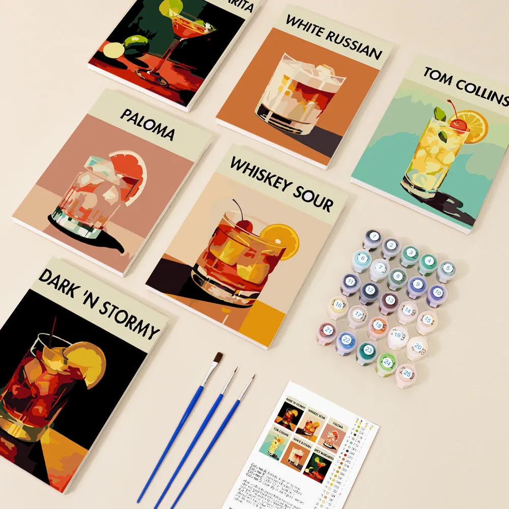 Figured'Art Serie Kunst Mixologie van Moderne Bar 2 schilderen op nummer 6 stuks