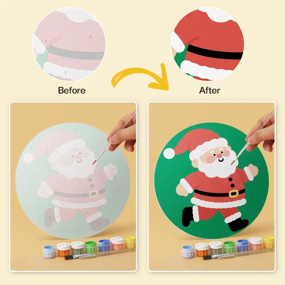 Figured'Art Kerstman-momenten schilderen op nummer schijven Ø20cm 6st