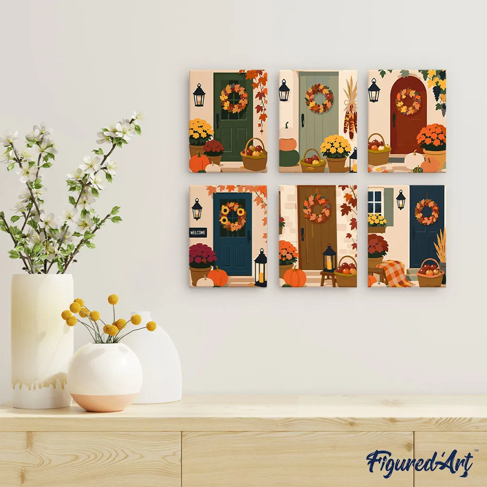 Figured'Art Mini Welkom herfst schilderen op nummer 15x20cm 6 stuks