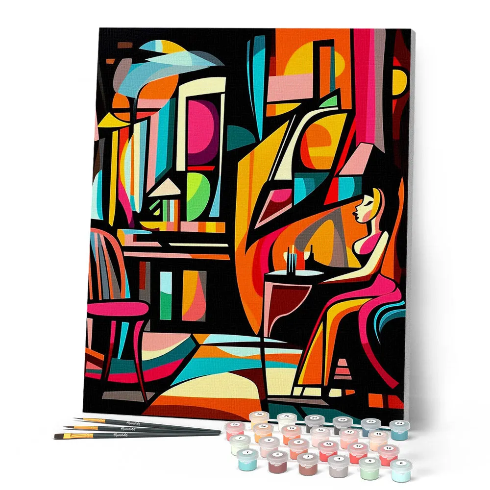 Figured'Art Gedurfd Abstract Café schilderen op nummer 40x50 cm eenvoudig