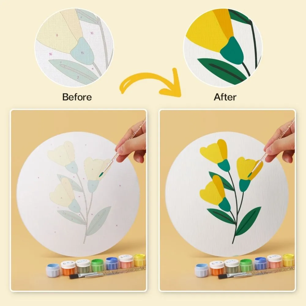 Figured'Art Botanische Portretten schilderen op nummer Ø20cm 6 stuks