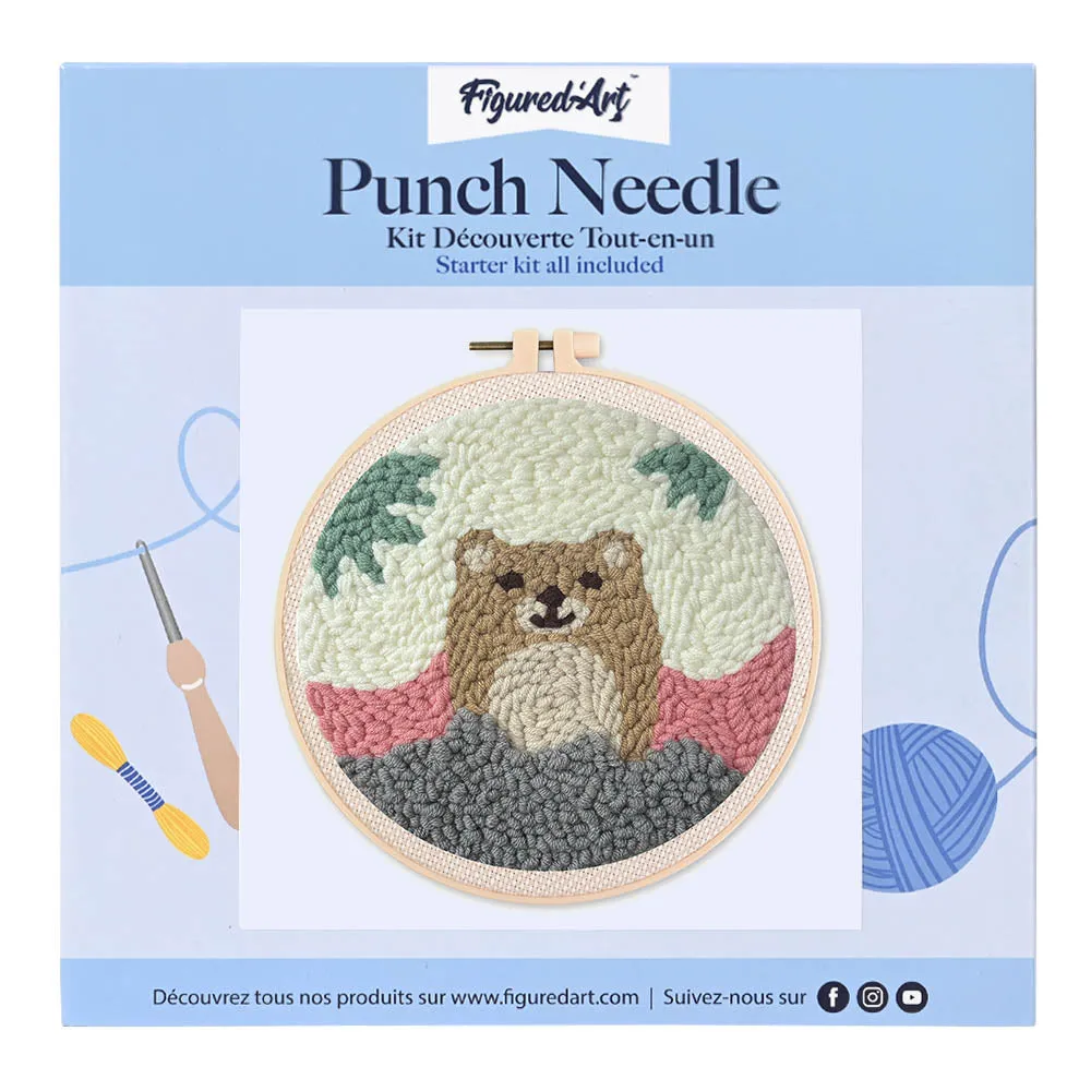 Figured'Art Kleine beer punch needle pakket 20x20 cm beginners